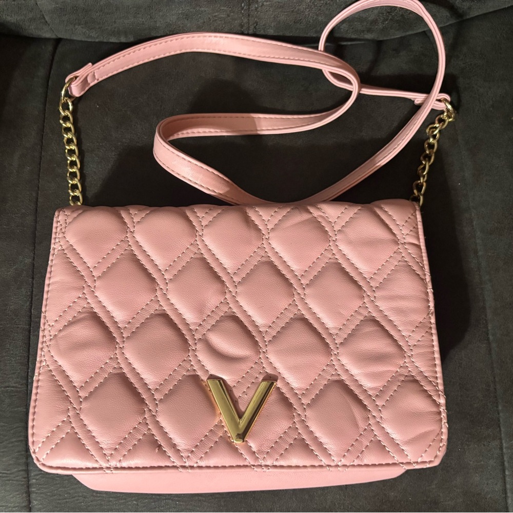 Pink Quilted Crossbody Bag